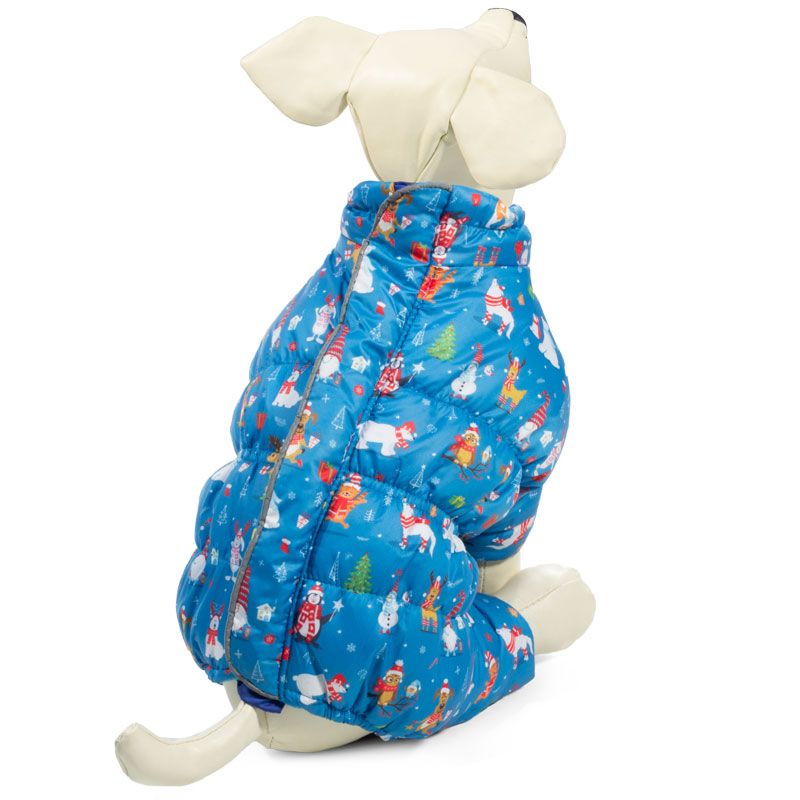 Комбинезон для собак TRIOL зимний с молнией на спине Рождество XS, размер 20см