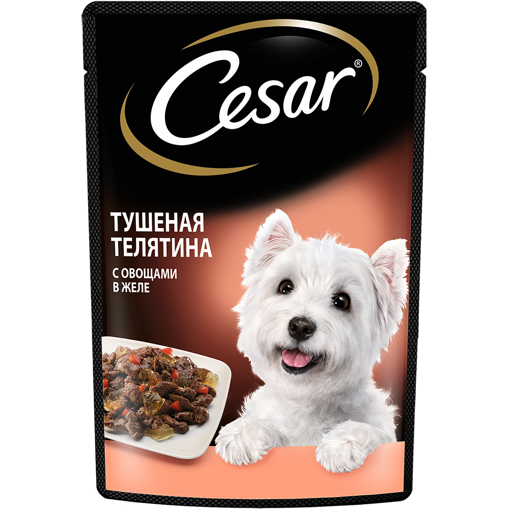 Корм для собак Cesar Тушеная телятина с овощами пауч 85г
