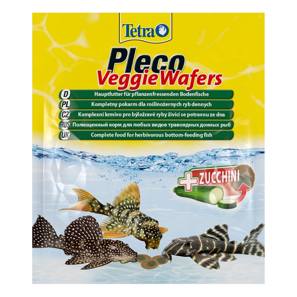 Корм для рыб TETRA Pleco Veggie Waffers пластинки с добавлением цукини для донных рыб 15г