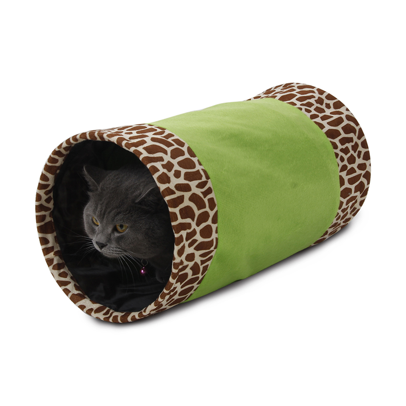 Тоннель для кошек MAJOR шуршащий зеленый 25х50см, полиэстер