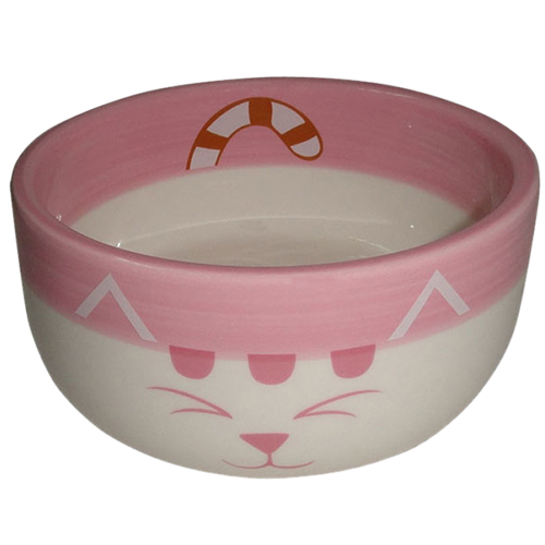 Миска для животных Foxie Pink Cat розовая керамическая 11,5х11,5х5см 320мл