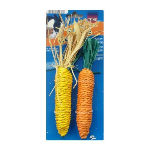 Игрушка для грызунов TRIXIE Морковь и кукуруза из сизаля 15см