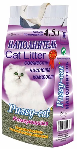 Pussy cat Наполнитель для кошачьего туалета, комкующийся, 4,5 л