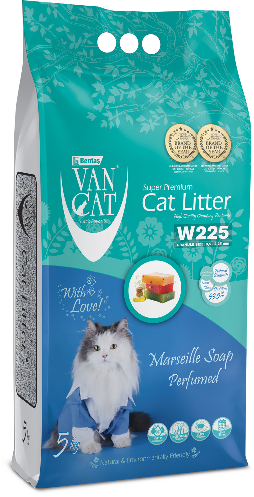 Van Cat Van Cat комкующийся наполнитель без пыли с ароматом марсельского мыла, пакет (10 кг)