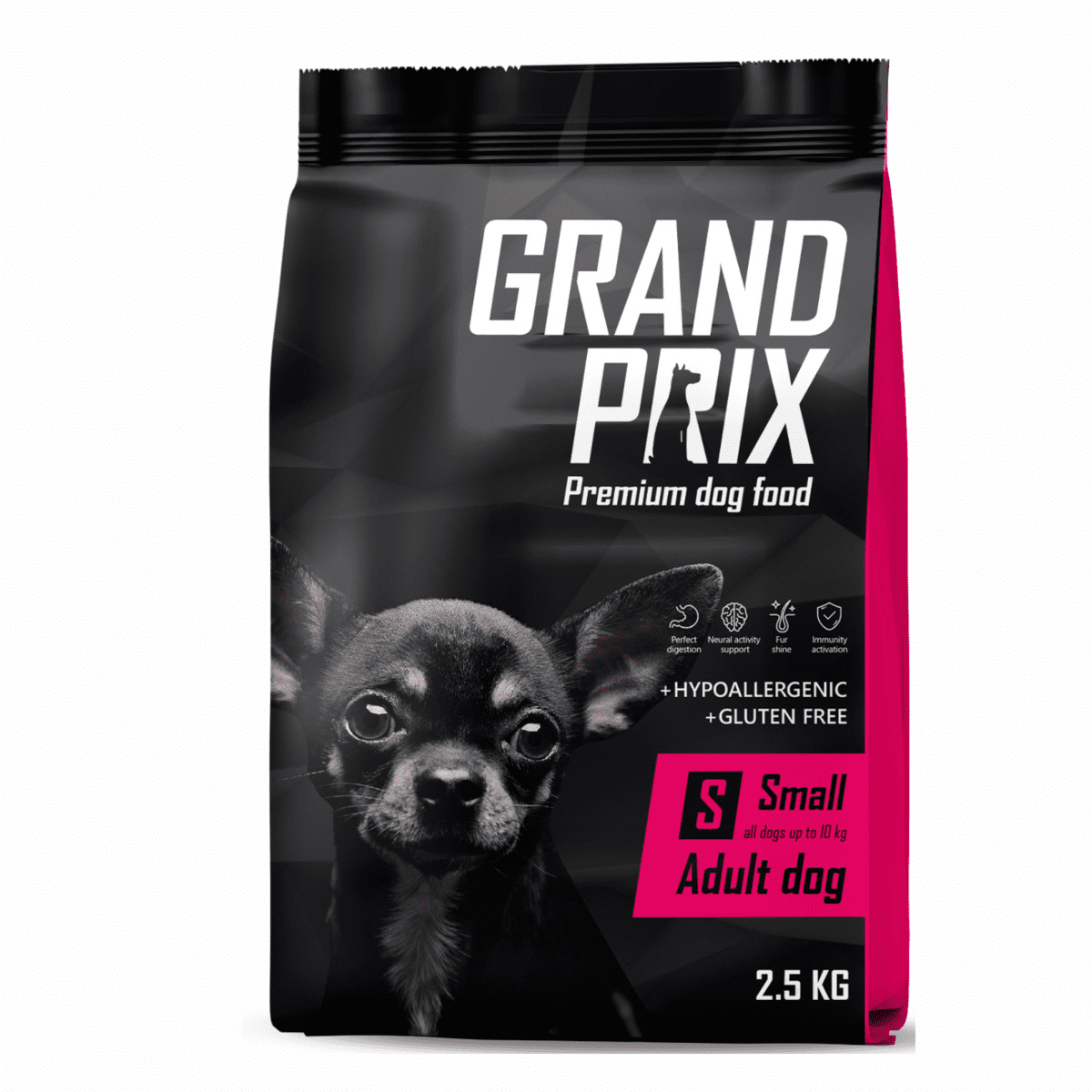 Grand Prix Корм Grand Prix полнорационный сбалансированный, для взрослых собак малых пород, с курицей (2,5 кг)