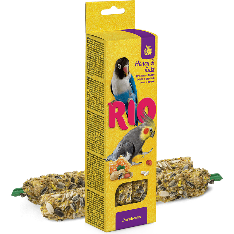 Лакомство для птиц RIO Палочки для средних попугаев с медом и орехами 2х75г