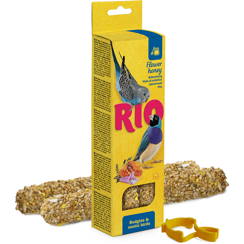 Лакомство для птиц RIO Палочки для волнистых попугайчиков и экзотов с медом 2х40г