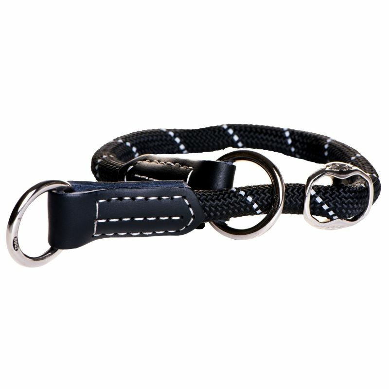 Полуудавка для собак ROGZ Rope L-12мм (Черный) обхват шеи 450-550мм