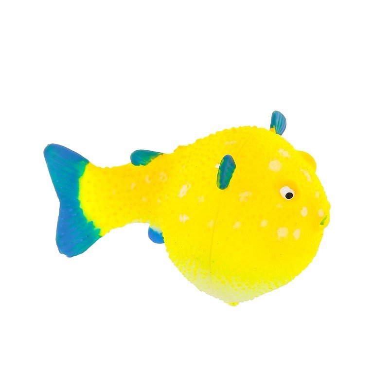 Декор для аквариумов GLOXY Флуоресцентный Рыба шар на леске желтая 8х5х5,5см