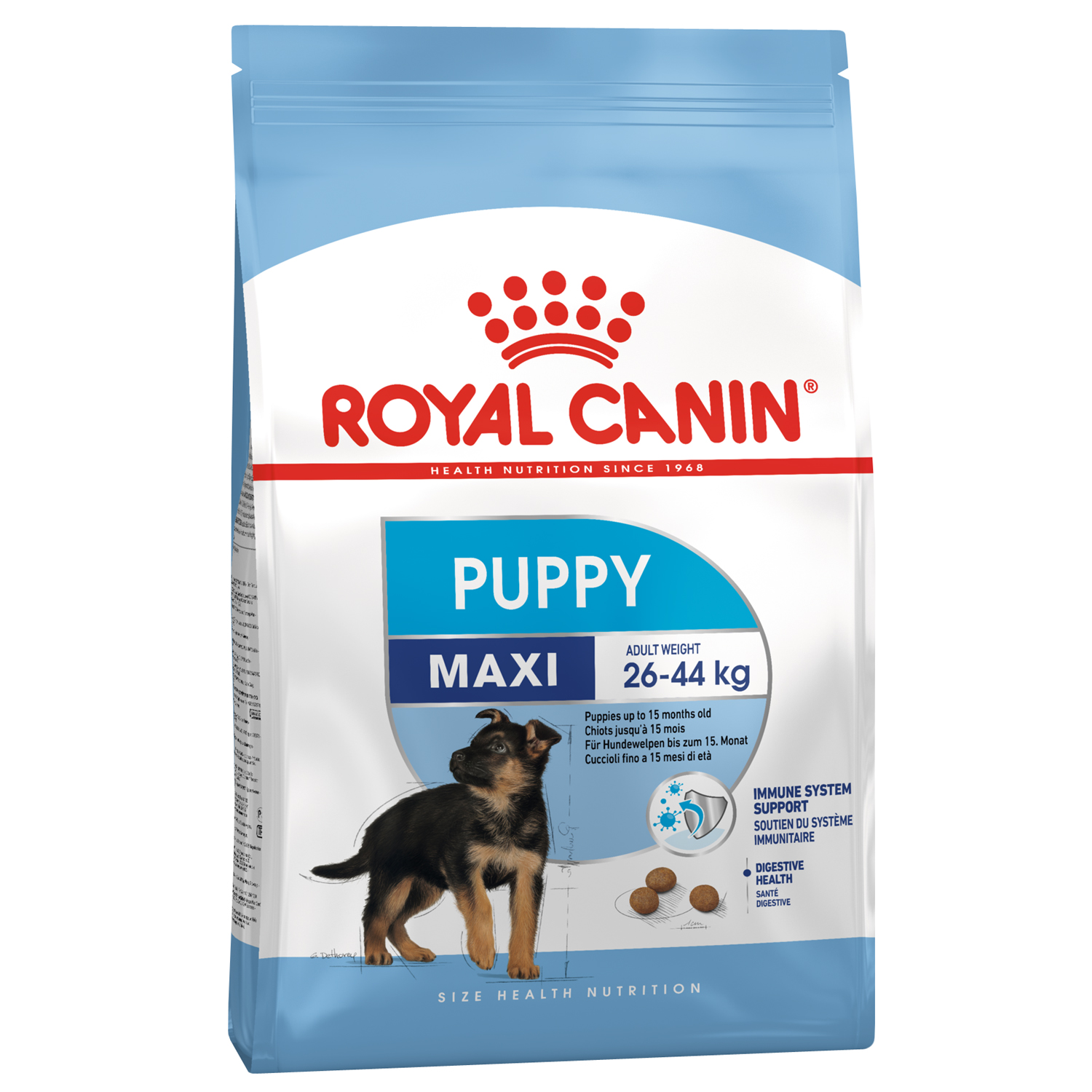 Корм для щенков ROYAL CANIN Maxi Puppy для крупных пород до 15 месяцев, сух. 15кг