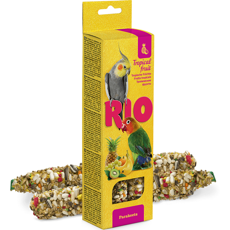 Лакомство для птиц RIO Палочки для средних попугаев с тропическими фруктами 2х75г
