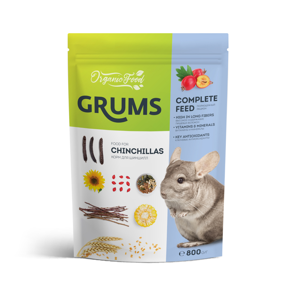 🐾 Купить GRUMS Корм для шиншилл, 400 гр. 14811714000438, цена 175 ₽ в  магазине или с доставкой на дом в городе Москва | Fraulen