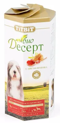 TiTBiT Лакомство Био Десерт Печенье с мясом ягненка для собак, 350 гр.