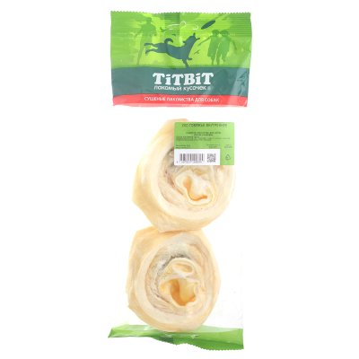 TiTBiT Лакомство Ухо говяжье внутреннее для собак, 2 шт.