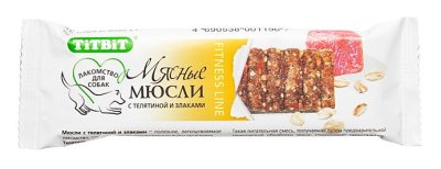TiTBiT Лакомство Мюсли мясные с телятиной и злаками для собак, 40 гр.