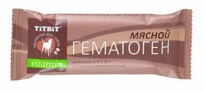 TiTBiT Лакомство Гематоген мясной Витамин (35 гр.) для собак