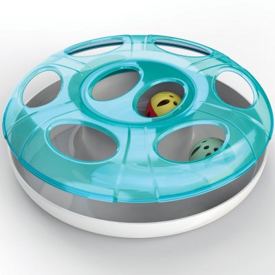 Georplast Игрушка для кошек Трек с мячиками, 25х8 см, зеленый