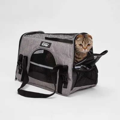 RURRI Сумка-переноска для кошек и собак мелких пород, L, 48х25х33 см, серая