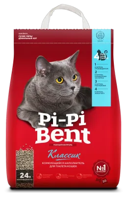 Pi-Pi-Bent Наполнитель комкующийся для кошачьего туалета Классик, 24 л (10 кг)