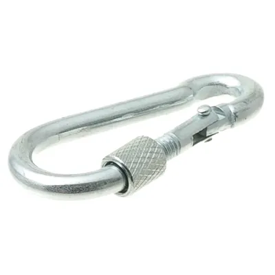 Pet line Карабин с гайкой для собак, 80х8 мм, серый