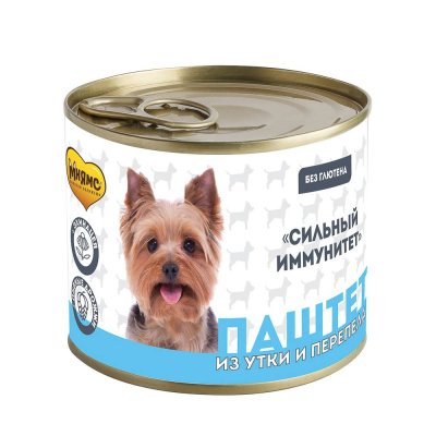 Корм для собак МНЯМС Сильный иммунитет паштет из утки и перепела банка 200г