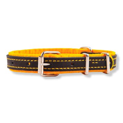 Аркон Ошейник для собак Фетр, обхват шеи 20-28 см, ширина 1,6 см, черно-желтый