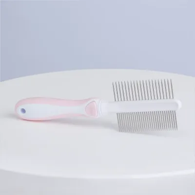 HiPet Расческа для кошек и собак двусторонняя, 22х6,5х3 см, розовый