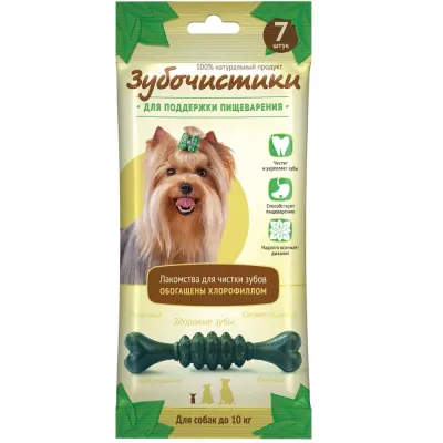 Деревенские лакомств Лакомство Зубочистики Косточки мятные для чистки зубов для собак мелких пород, 7 шт., 60 гр.