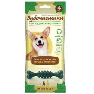 Деревенские лакомств Лакомство Зубочистики Косточки мятные для собак средних пород, 4 шт., 70 гр.