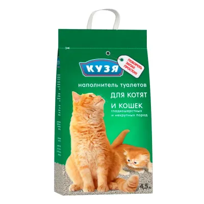 Кузя Наполнитель из опоки впитывающий для кошачьего туалета, 4,5 л (2,4 кг)