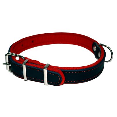 Аркон Ошейник для собак Фетр, обхват шеи 37-51 см, ширина 2,5 см, черно-красный