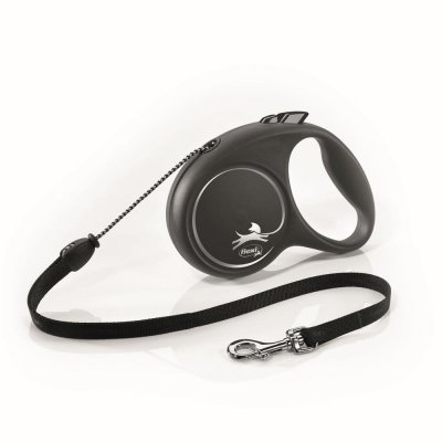 Flexi Рулетка для собак Black Design, M, до 20 кг, трос 5 м, черный