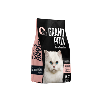 Grand Prix Sensitive Сухой корм для кошек с чувствительным пищеварением, с индейкой, 1,5 кг