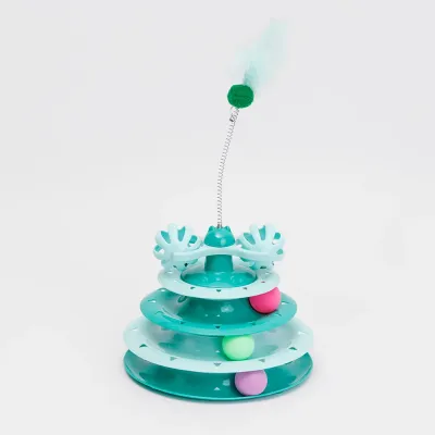 Petmax Игрушка для кошек Трек, размер трека 18х23,5 см, длина пружинки 20 см