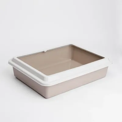 Georplast Туалет с бортиком для кошек, 43,5х34х11 см, бежевый