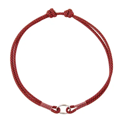 RURRI Шнурок для адресника из парашютного паракорда для собак, обхват шеи 45-75 см, бордовый