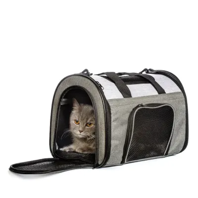 RURRI Сумка-переноска для кошек и собак мелких пород, 41х29х24 см, серая