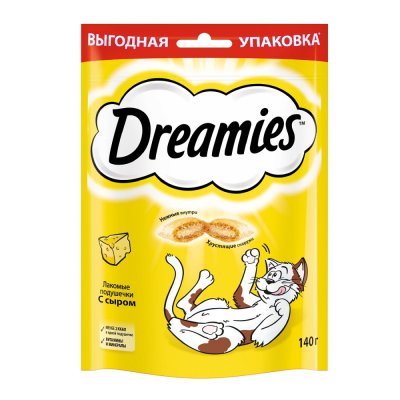 Dreamies Лакомство Подушечки с сыром для кошек, 140 гр.