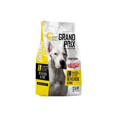 Grand Prix Large Adult Сухой корм для взрослых собак крупных пород, с ягненком, 2,5 кг