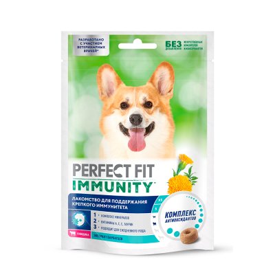 Perfect Fit Лакомство Immunity Говядина с добавлением экстракта бархатцев для собак, 90 гр.