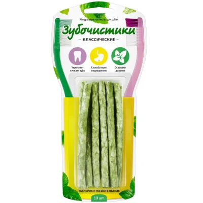 Деревенские лакомств Лакомство Зубочистики Палочки жевательные для собак, 10 шт., 85 гр.