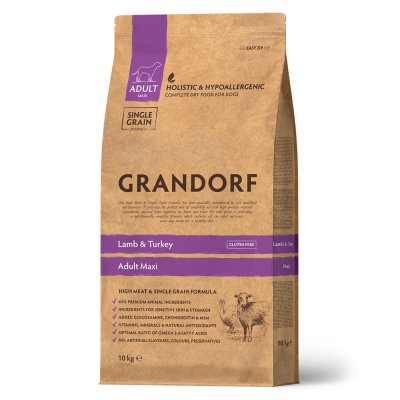 Grandorf Holistic Adult Maxi Сухой корм для взрослых собак крупных пород, с ягненком и индейкой, 10 кг