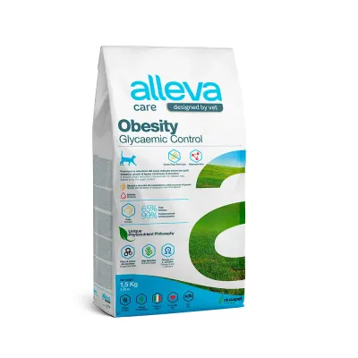 ALLEVA Care Adult Obesity Glycemic Control Сухой диетический корм для кошек, с океанической рыбой, 1,5 кг