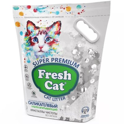 Наполнитель для кошачьего туалета FRESH CAT силикагелевый впит. Кристаллы чистоты без ароматиз. 5л