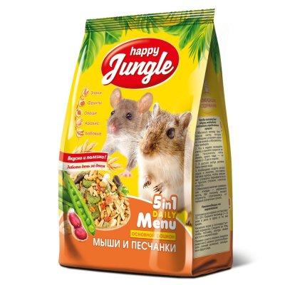 Корм для мышей и песчанок HAPPY JUNGLE 400г