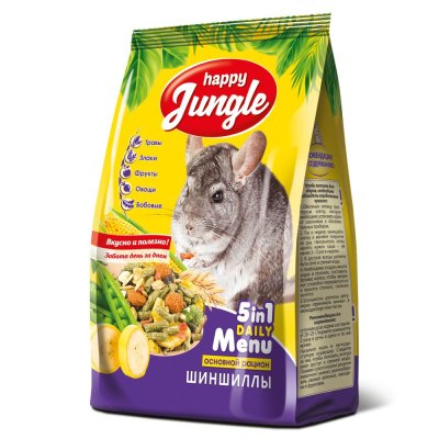 Корм для шиншилл HAPPY JUNGLE 400г