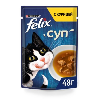 Корм для кошек FELIX Суп с курицей пауч 48г