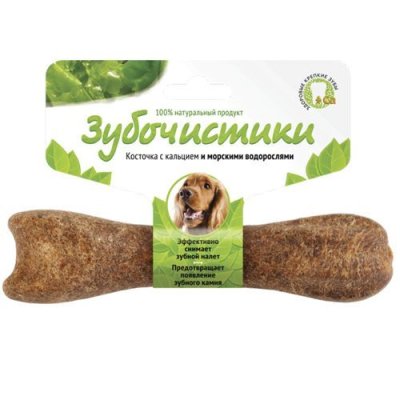 Лакомство для собак ДЕРЕВЕНСКИЕ ЛАКОМСТВА ЗУБОЧИСТИКИ для ср.пород со вкусом морских водорослей, 95г