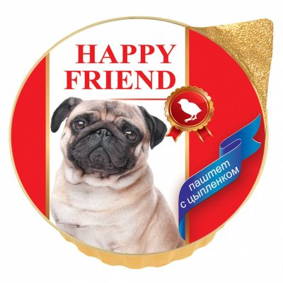 Корм для собак HAPPY FRIEND Паштет с цыплёнком банка 125г