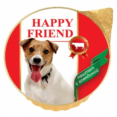 Корм для собак HAPPY FRIEND Паштет с говядиной банка 125г